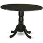 5-Piece Drop Leaf Dining Table Set Black Faux Leather