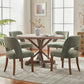 Green Fabric Upholstered Wooden Dining Chairs Sets