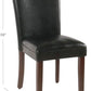 Parsons Dining Chair Black Faux Leather Modern Style