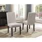 Tan Fabric Nailhead Dining Set 5 Piece Round Table