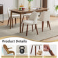 Cream White Upholstered Wooden Dining Chairs SetOf2