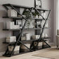 Industrial Book shelf Five Tier Solid Oak Wood Metal