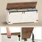 Forty Seven Point Two Inch Lift Top Storage Chest White Brown Bench