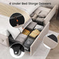 Queen Size Bed Frame Beige Upholstered Tufted Head board