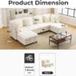 White OneThirtyThreeInch Modular Sectional Sofa Hidden Storage-1