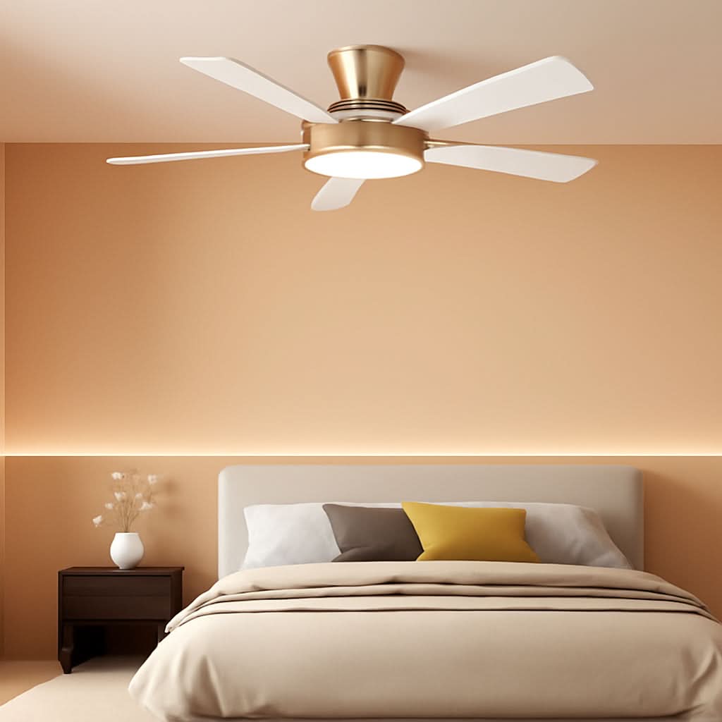 52 Inch Ceiling Fan With Remote Dimmable Lights White Gold