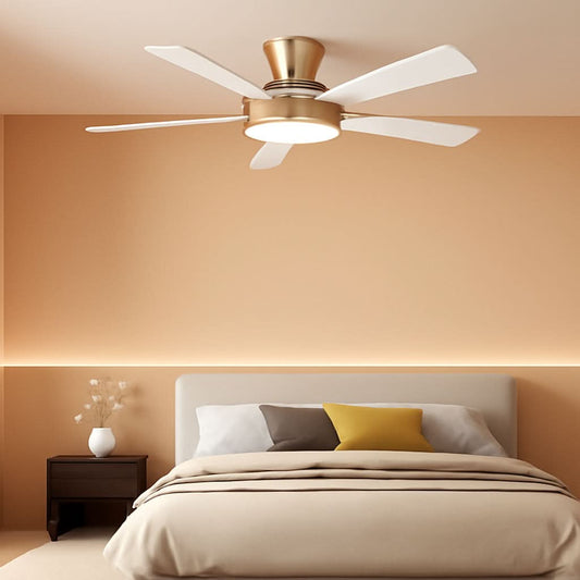 52 Inch Ceiling Fan With Remote Dimmable Lights White Gold