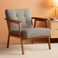 Gray Upholstered Contemporary Accent Chair With Walnut