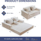 Beige Foldable Convertible Sleeper Sofa With CupHolders