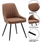 Two Brown Faux Leather Mid Century Modern Dining Chairs