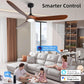 72-inch Walnut Outdoor Ceiling Fan With Lights