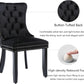 Black Velvet Dining Chairs Set of 4 with Solid Wood Legs