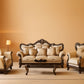 4 Piece Living Room Set Tan And Antique Oak Traditional