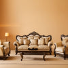 4 Piece Living Room Set Tan And Antique Oak Traditional