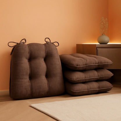 Tufted Memory Foam Dining Chair Cushions Set Of 4 Brown