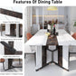 71 Inch Marble Top Dining Table For Home Kitchen Modern
