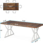 Farmhouse Dining Table For 6, 70.8 Inch Wood Table Two Tone