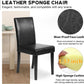Dining Chairs Set Of 4 Waterproof PU Leather Cushioned With Wood Legs