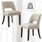 Beige Faux Leather Dining Chairs Ergonomic Design Set