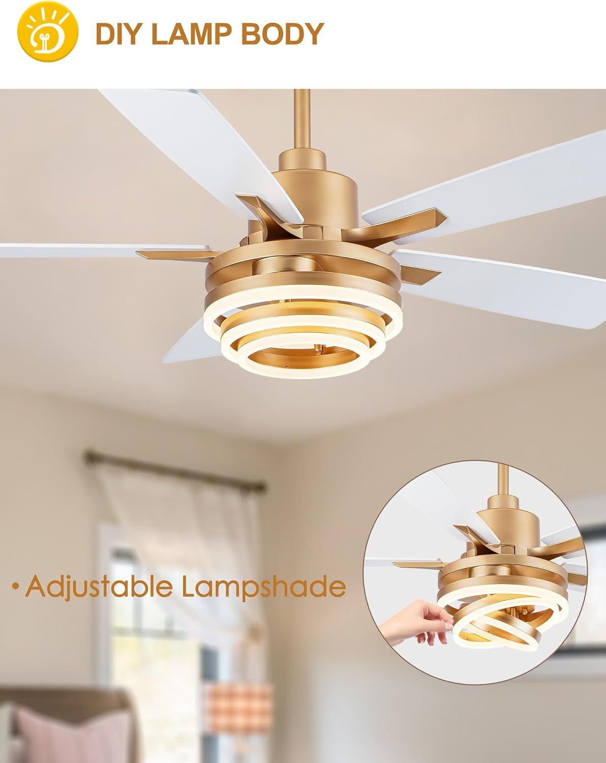 Contemporary 52-Inch White Ceiling Fan Remote Unit