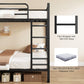 Black TwinOverTwin HeavyDuty Bunk Bed WithIntegratedDesk