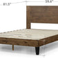 Queen Size Solid Wood Platform Bed Frame With Headboard