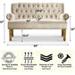 Warm Beige Tufted Loveseat Sofa Set With Rolled Arms And Linen Fabric