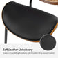 Matte Black Leather Dining Chairs Rattan Backrests