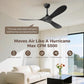 Black Outdoor Ceiling Fan Featuring Remote Control