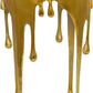Gold Anodized Aluminum Tempered Glass Table 16x16x25