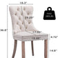 Velvet Dining Chairs Beige Nailhead Trim Set Of Four