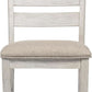 Dining Room Chair Set Of 2 Whitewash Finish Upholstered