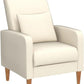 Beige Upholstered Accent Chair Featuring Lumbar Pillow