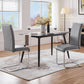 Gray PU Leather Dining Chairs For Kitchen Set Of 2