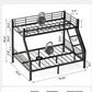 Twin XL Queen Bunk Bed Black Industrial Grade Steel Frame