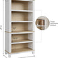 Rustic Farmhouse Bookcase Five Tier Wooden Storage