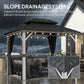 8x10 Outdoor Gazebo Grey Aluminum Hardtop Weatherproof