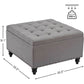 Grey Tufted Storage Ottoman Square For Living Room