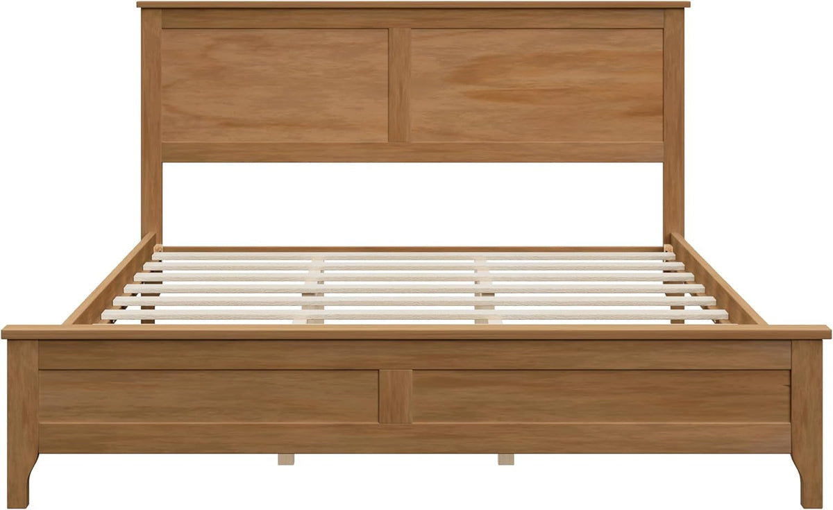 Premium Solid Wood Queen Platform Bed Headboard Finish