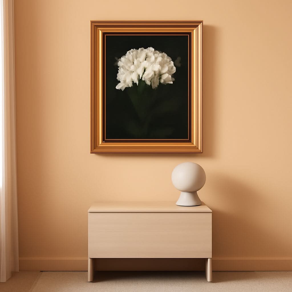 Gilded Gold Framed Vintage Wall Art Hydrangea Canvas