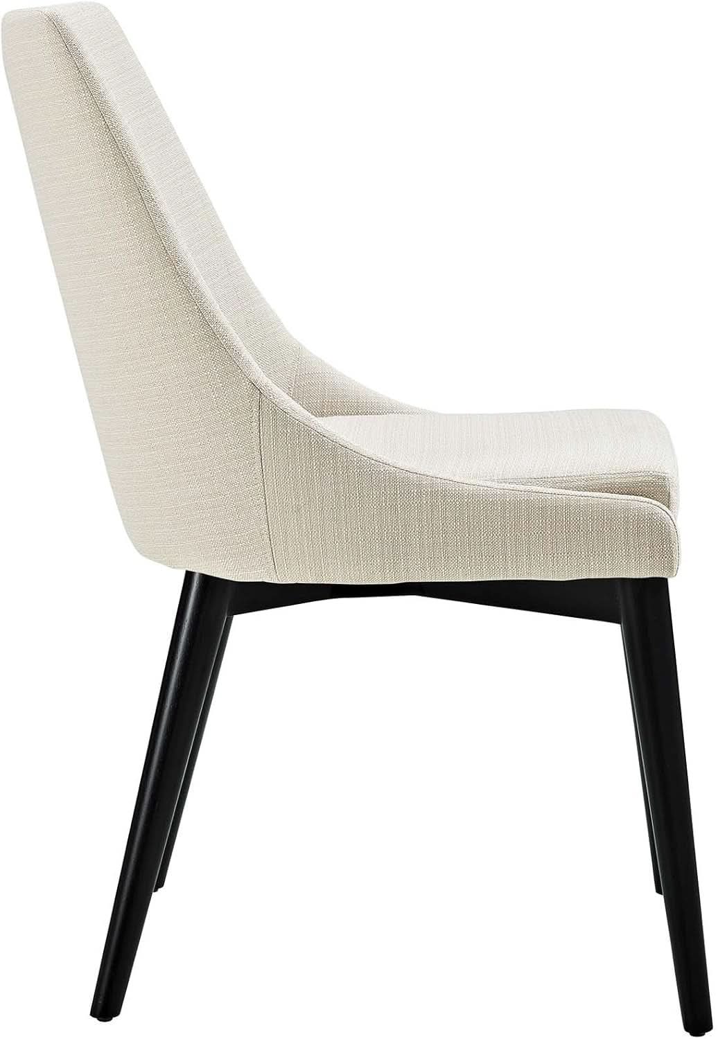 Beige Upholstered Dining Chair Mid Century Contemporary