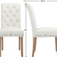 Beige Tufted Upholstered Dining Chairs Set Of 2 For Kitchen
