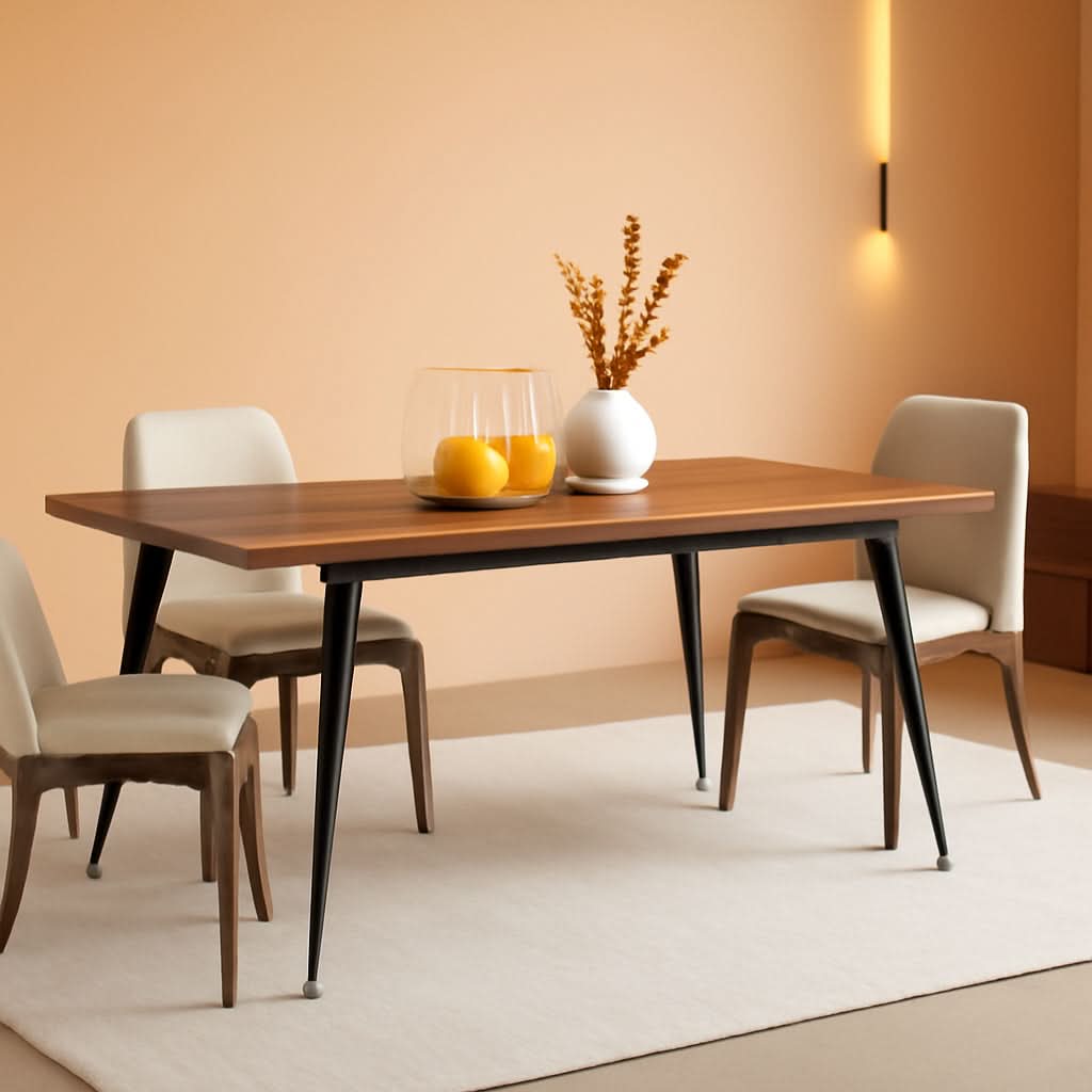 70.9 Inch Dining Table For 6 To 8 With Metal Legs Rustic