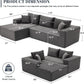 Cloud Sectional Couch Modular Sofa with Deep Seat