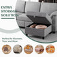 Comfortable L Shaped Convertible Sectional Sofa with Pillows