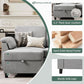 Comfortable L Shaped Convertible Sectional Sofa with Pillows