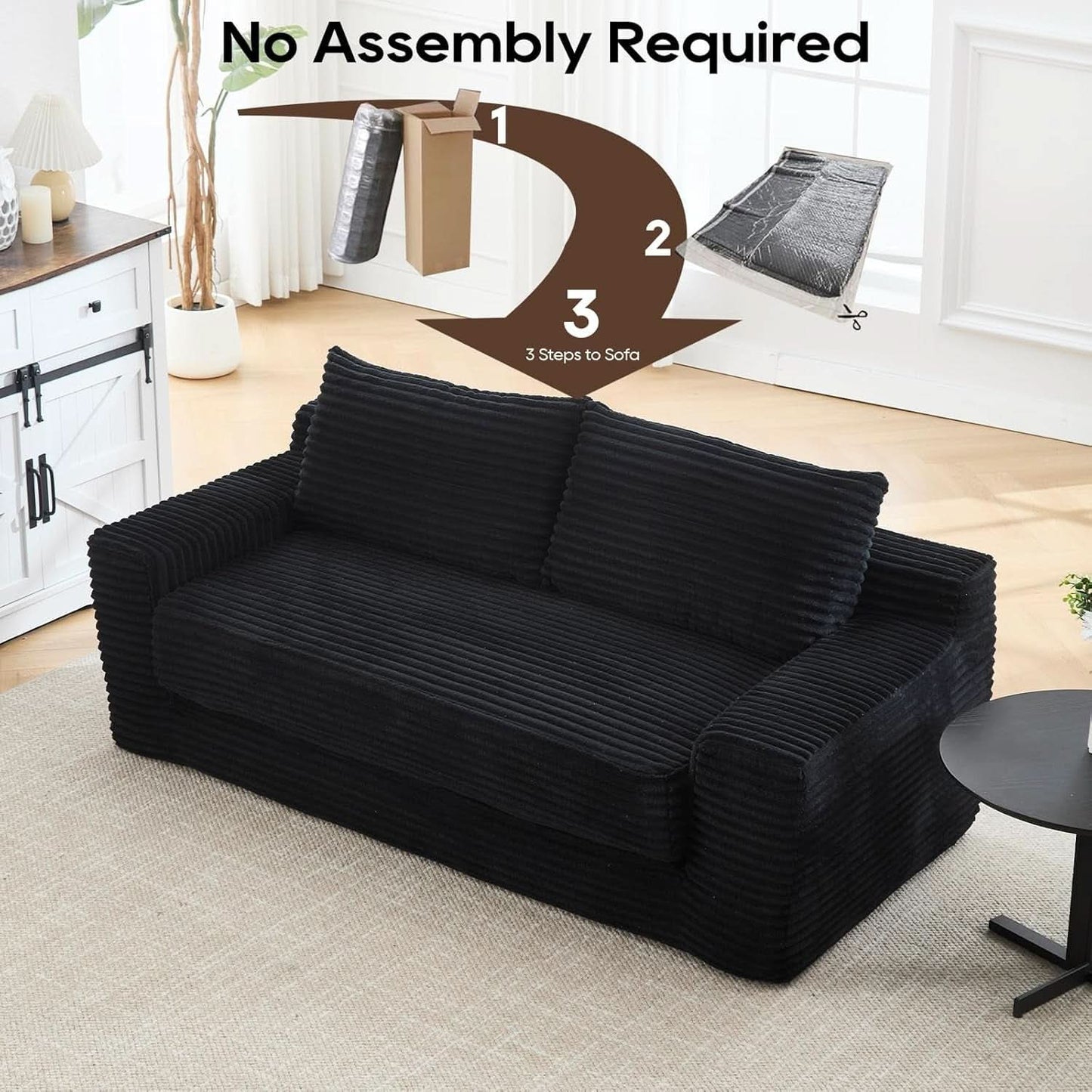 Convertible Loveseat Sofa Bed with Memory Foam Comfort