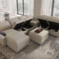 Modular U Shaped Sectional Sofa Grey Velvet With Storage