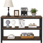 47 Inch Rustic Industrial Sofa Table With 3 Tier Shelves