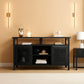 55 Inch TV Stand With Storage Console Industrial Farmhouse